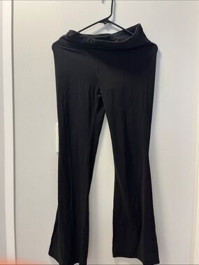 Athleta Black Fold-Over Waist Flare Pants